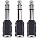 eBoot 6.35 mm Audio Stereo Plug to 3.5 mm Stereo Headphone Jack Adapter, Pack of 3