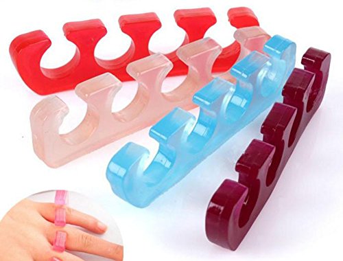 Hosaire 1 Pair Toe Separators, Soft Two Silicone Finger Toe Spacers, Great Toe Cushions, Apply Nail Polish During Pedicure Manicure