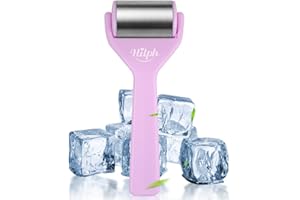 Hilph Ice Roller for Face Metal, Stainless Steel Ice Face Roller for Skin Care, Cold Facial Massager Roller for Puffiness, Eye Bags, Wrinkles, Fine Lines Anti-Aging (Purple)
