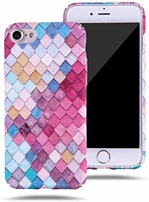 Lovely Blue Mermaid Fish Scale Hard PC Protective Back Cover Case For iphone 6 6s 7 Plus 8 8 plus