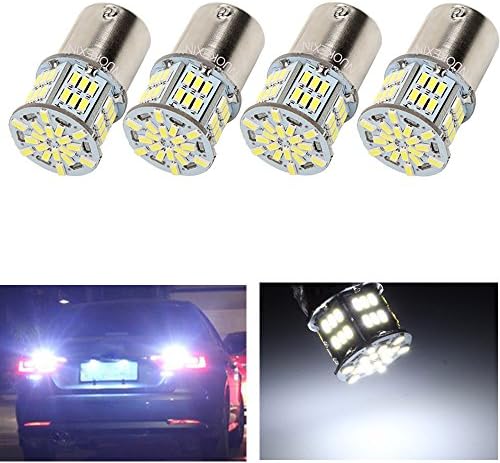 nuokexin 4 x 650 Lumens 1156 1141 1003 3014 54smd Led Light bulb Use for Back Up Reverse Lights,Brake Lights,Tail Lights,Rv lights White 6000K