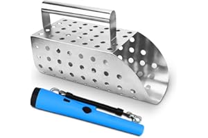 A PEERLESS SHOVEL Metal Sand Scoop - Beach Sand Sifter and Metal Detector Sand Shovel as a commonly Used Tool for Beach Sand screening,Metal Detector Accessories for Kids and Adults Treasure Hunting，Digging Tools (X2)