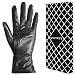 Women's Winter Sheepskin Gloves Full Hand Touch Screen Texting Warm Driving Locomotive Leather Gloves 100% Cashmere Lining