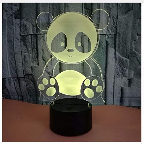 Lovely Panda Model Led 3D Led Night Light Fashion 7 Color Flashing Remote Touch USB Illusion Baby Sleeping 3D Lamp Home Bedroom Decoration Light Box