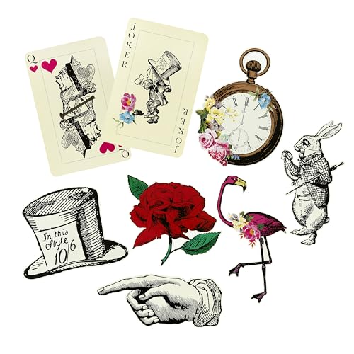 Talking Tables Alice In Wonderland Feestdecoraties grote kamer rekwisieten set geweldig voor gekke hoedentheekrans, verjaardagsfeestje en babydouche, 8 stuks