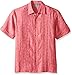 Cubavera Men's Short Sleeve 100% Linen Cross Dye Tuck Embroidered Woven Shirt
