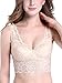 Intimate Portal Women Madison Lace Bra - Full Coverage Lightly Padded Wire Free Bralette Beige 36C
