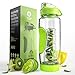 Infusion Pro 32 oz. Fruit Water Bottle Infuser with Insulated Sleeve & Infusion eBook :: Bottom Loading, Large Cage for More Flavor & Pulp Strainer :: Delicious, Healthy Way to Up Your Water Intake