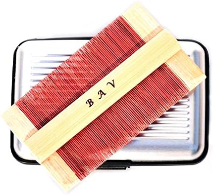 Terminator Lice Comb bamboo, Double Sided Professional lice comb bamboo Remove Goods Beard + hard silver case (Bamboo Red)