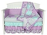 Purple Crib Bedding, Zoe 8-In-1 Baby Bedding Set by The Peanut Shell