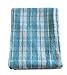 Woolly Mammoth Woolen Company Farmhouse Collection French Country Wool Blanket (Teal/Cream Plaid)
