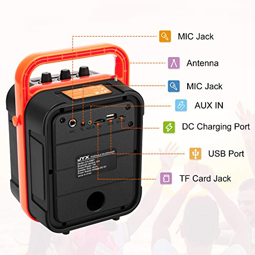 JYX Portable Bluetooth Speaker System with Adjustable Strap, Wireless Stereo Pairing with