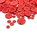 Swpeet 650 Pieces Assorted Sizes Resin Buttons 2 and 4 Holes Round Craft Buttons for Sewing DIY Crafts Children's Manual Button Painting (Red)