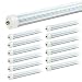 JESLED 8ft LED Light Bulbs - Single Pin Fa8 Base, T8 T10 T12 8 ft LED Tube, 50w, 5000k Daylight, 6000lm (100-130w Equivalent), 96" Dual Row LED Replacement for 8Foot Fluorescent Fixtures (Pack of 12) primary