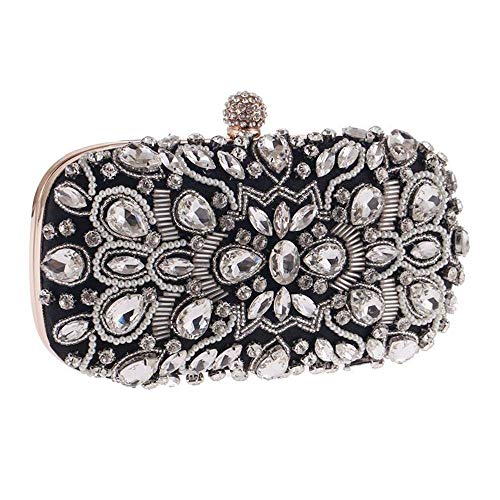 YOUTO Evening Party Clutch Bags Clutch Evening Handbag Purse Women Clutches Crystal Evening Bag Clutch Purse Bags Special Occasion Evening Handbags for Party, Wedding & Clubs (Color : Black)