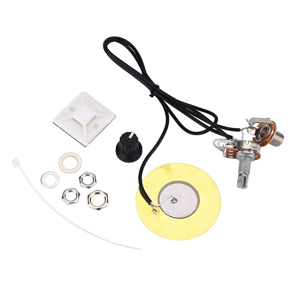 Alomejor 50mm Micro Piezo Sensitive Transducer Sensors Pickup Voice Piezo High Disc Buzzer Sensor Ceramic Piezo Electric Pickup