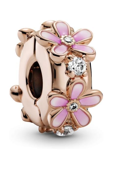 Pink Daisy Spacer Clip Charm 