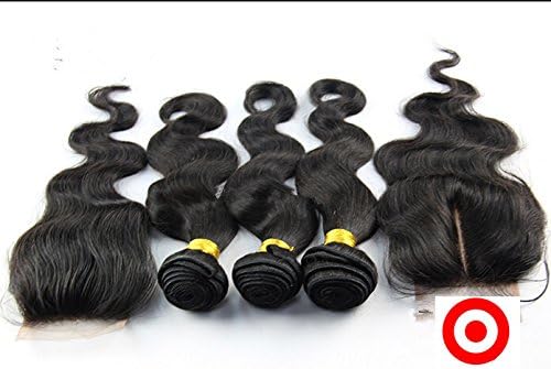 Junhair? Mid-Part 4Pcs/lot Virgin Cambodian Remy Human Hair 3 Bundles Hair Wefts Mixed Length With 1Pc 4x4 Closure Body Wave Natural Color