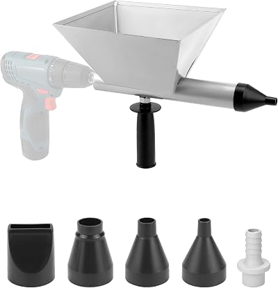 QWORK Electric Mortar Grout Gun All Metal Caulking Gun 4 Nozzles