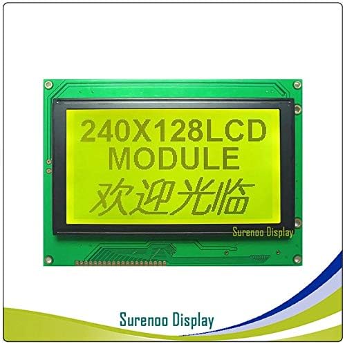Muccus 240128 240128 Graphic Matrix LCD Module Display Screen Touch Panel Build-in T6963C Controller Yellow Green Blue with Backlight - (Color: Yellow)