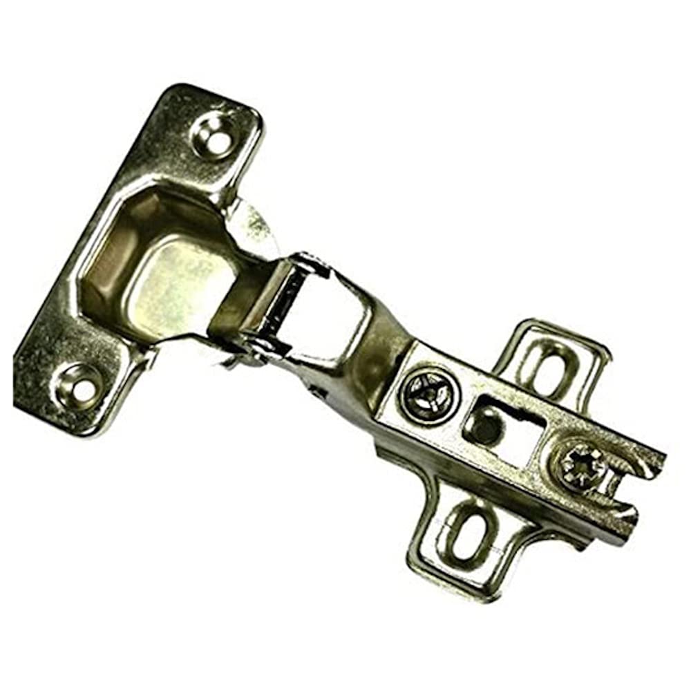 Merriway BH06227 (10 Pcs) Slide-On Kitchen Cabinet Wardrobe Hinges, Cruciform Plate Zinc Plated, Inset 35mm 95 Degree - Pack of 10 Pieces