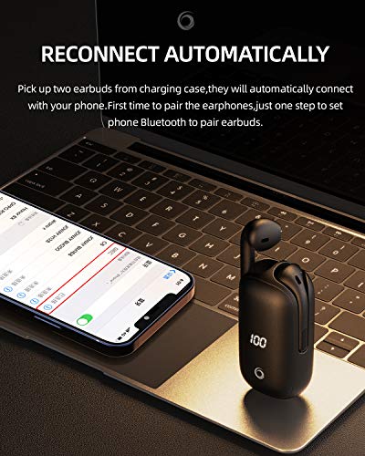 GIEC Bluetooth Earbuds with 24H Playtime DSP Noise Cancelling Wireless Earbuds with LED Display Bluetooth Earphones with Charging Case Bluetooth 5.0 Headset with Mic Wireless Earphones for Phone
