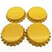 IGOGO 100 PCS Crown Bottle Caps Double Both Sided Colors Craft Linerless 2 sided Yellow