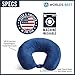 Wolf Essentials Adult Cozy Soft Microfiber Neck Pillow for Travel – Compact, Machine Washable - Perfect for Airplane, Car, or Home Use - Filled and Finished in the USA – Blue Trellis