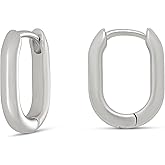 Amazon Essentials 14k Gold Plated or Silver Plated Modern Oval Hoop Earrings
