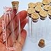 15pcs 10ml Cuvette Glass Bottles, Corked Vials , Various Sizes, Clear, Mini Glass Bottles Message Charm Kit with Weddings Wish Jewelry