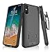 iPhone X/XS Holster Case, WixGear Slim Shell Holster Combo Case for Apple iPhone X/XS/iPhone 10 with Stand and Swivel Belt Clip - Black