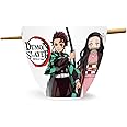 JUST FUNKY Demon Slayer Ramen Bowl with Chopsticks 16 Ounce Anime Ramen Bowl – Kimetsu No Yaiba Official Demon Slayer Merch