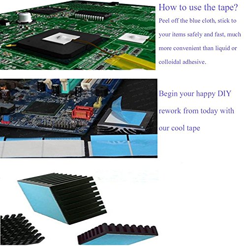 AIYUNNI Double Sided Tape 10mm x 25M x 0.25mm Thermal Adhesive Tape Cooling Pad Double Side Tapes Apply to Heatsink LED IGBT IC Chip Computer CPU GPU Modules MOS Tube SSD Drives
