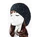 TEFITI Womens Snood Hairnet Headcover Knit Beret Beanie Cap Headscarves Turban-Cancer Headwear for Women Black-Denim