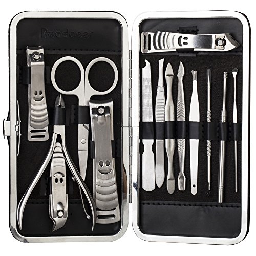 Readaeer 14 Pcs Nail Care Cutters Clippers Manicure Pedicure Set Travel Grooming Kit Tool