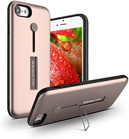 Bergman Uno case Compatible with iPhone 6 / iPhone 6s Dual Pro Case/Finger Strap Case/Rugged Case/Slim Fit Dual Layer Finger Ring Loop Strap Case/Grip Case (Rose Gold)