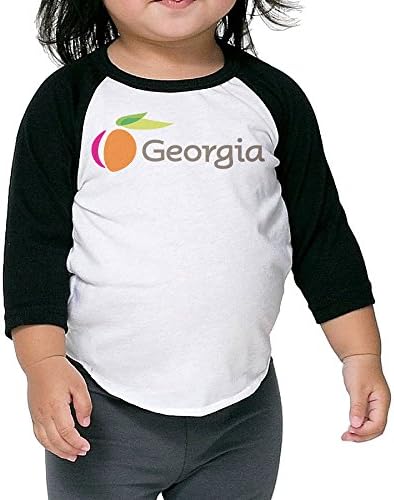 Gary Boy Girl Round Collar Raglan Georgia Peach T-shirt Black 3 Toddler