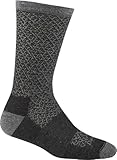 Darn Tough Vermont Women's Lattice Crew Light Cushion Hiking Socks, Charcoal, Medium