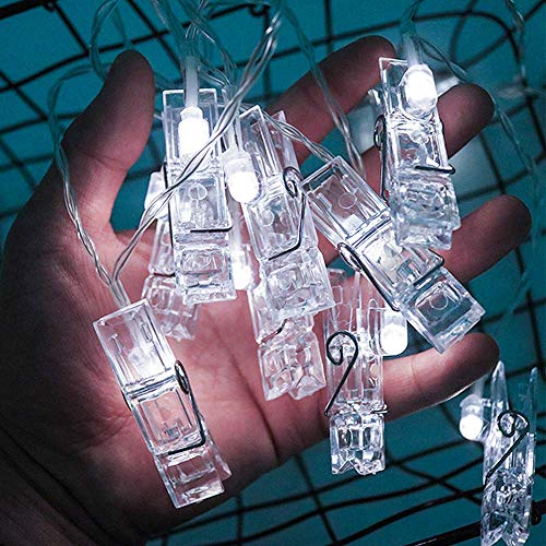 Trcviove UTT 20 Photo Clip Lights String Twinkle Lights 8 Modes Waterproof Fairy String Lights for Bedroom Wall Hanging Pictures Teen Girls Dorm Room Decor Picture Hanger