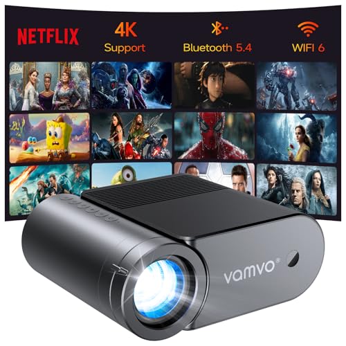 Home Projector with WiFi and Bluetooth, Native 1080P Mini Movie Projector, 200