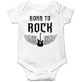 Belle Homie Born To Rock - Funny Baby Essentials Bodysuit - Cute Baby Girl Clothes Newborn Boy Outfits