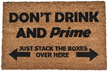 Funny doormat outdoor welcome mat "Don't Drink and Shop Online" 40x60cm coir
