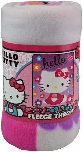 Hello Kitty Soft &amp; Warm 100% Fleece Throw Allover Printed For Girls 40 x 50 in.| Baby Fleece Throw | Perfect Gift idea For Birthday, Easter, Christmas, Get Well or Any Other Occasion