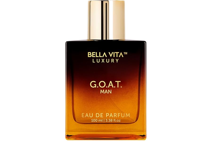 BellaVita Luxury G.O.A.T. Men’s Eau De Parfum (3.4 fl.oz) | Natural Refreshing Notes of Bergamot, Lavender, Vetiver & Patchouli Oriental | Fresh Perfume for Men | Long-Lasting Perfume for Mens EDP