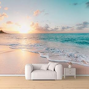 Wall Mural Romantic Beach Removable Wallpaper Wall Sticker...