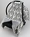 Dear Baby Gear Car Seat Cover for Boys & Girls - Baby Carseat Canopy w/Snap Opening - Infant Seat Cover - Stroller & Nursing Covers - Newborn Carrier Canopy - 40x30 (Antlers on Gray - Gray Dot)