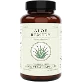 Aloe Remedy Aloe Vera Capsules for IC &amp; BPS - 200:1 Freeze Dried Concentrate, 1800mg - Daily Bladder Comfort Support for Women - 180 Vegan Capsules, 60 Day Supply - Made in USA, Gluten Dairy Soy Free