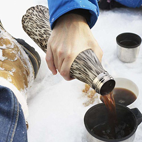 king do way 17oz Double Wall Vacuum Insulated Stainless Steel Water Bottle Perfect for Outdoor Sports Camping Hiking Cycling Picnic Leopard