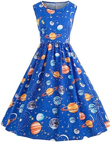 Doric Women Vintage Starry Sky Planet Space Dresses