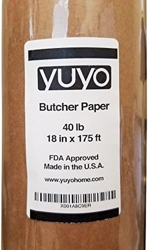 YUYO Butcher Paper Roll, Made from FDA-Approved Unbleached Unwaxed Kraft Paper, 18 Inches x 175 Feet